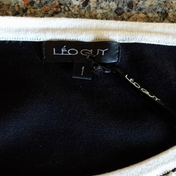 French designer Leo Guy black & white sweater - Picture 3 of 5